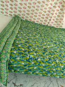 Edredón Razai de Algodón Orgánico Verde Hecho a Mano, Edredón Cálido de Invierno para Aire Acondicionado - Product Image 5