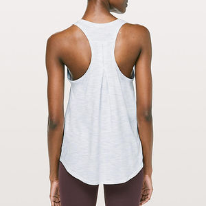 Top corto acanalado de punto básico blanco personalizado de alta calidad para mujer, camiseta sin mangas ajustada de talla grande, informal, cuello redondo, longitud corta, sólido - Product Image 3