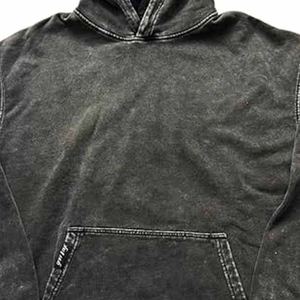 Sweat à capuche 100% coton lavé à l'acide de haute qualité, tenue décontracté en grande taille, prix de vente entier - Product Image 3