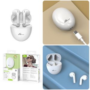 HOME Digitalome EP-076 White <b>Wireless</b> <b>Bluetooth</b> Earbuds <b>Microphone</b> In-Ear Headphones for Mobile Phone Computer Travel-Friendly - Product Image 2