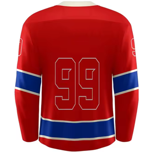 Maillots de hockey sur glace personnalisés, confortables et respirants, avec logo personnalisé, fourniture d'uniformes d'équipe OEM, 100% polyester - Product Image 3