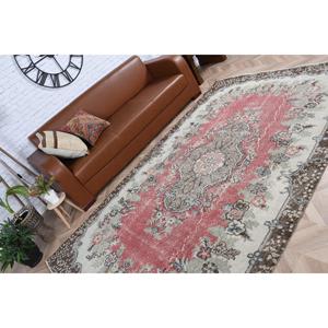 พรมขนาด 5.4x9.3 ฟุต, พรมวินเทจ, พรมขอบผ้าขนสัตว์สีแดงตุรกี - Product Image 5