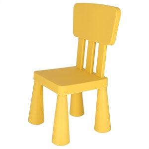 Silla Infantil de Plástico Amarillo Resistente WELL HOME, 38x35x67 cm, Asiento Cómodo y Seguro - Product Image 1