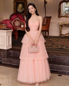 Tiered flared dress enhances elegance for princess lady in formal party made in Vietnam Customizable OEM/ODM - Product Image 4