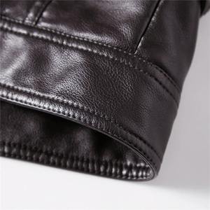 Veste en cuir d'agneau slim pour homme, nouvelle veste d'hiver chaude décontractée pour motard, veste en toile pour homme - Product Image 4
