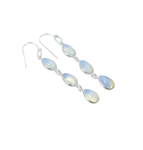 Opalite lechoso 925 plata esterlina piedra preciosa gancho pendiente diseñador pendiente hecho a mano joyería pera joyería regalo para aniversario - Product Image 1