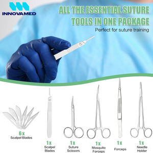 Le kit de pratique de suture comprend un grand tampon de suture durable avec des outils en acier inoxydable Kit de suture de produit médical chirurgical durable - Product Image 5