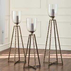 Bougeoir ouragan en métal enduit noir conique nordique dernier modèle/support de pilier décoratif Table de mariage unique de Noël - Product Image 3