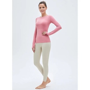 Oem Wholesale Top Quality Women Long Sleeve Compression Workout Shirts <b>Net</b> <b>Mesh</b> Yoga Tops - Product Image 2