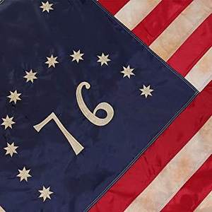 Drapeau américain taché de thé 3x5, brodé, Bennington, Pères fondateurs 1776, drapeaux robustes, vintage, tissu Betsy Ross, cousu aux États-Unis - Product Image 3