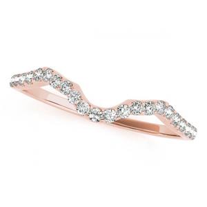 18K Rose Gold Diamond Accented Curved Wedding Band 0.07ct <b>Fine</b> <b>Jewelry</b> <b>Set</b> - Product Image 1
