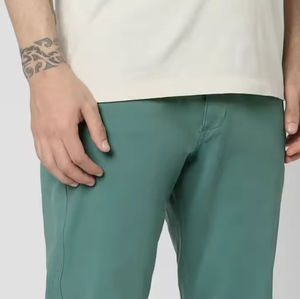Pantalon de jogging décontracté pour homme en toile 100 % coton épais, couleur unie, taille mi-haute, coupe ample, taille élastique, avec logo personnalisé - Product Image 5