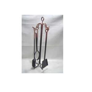 Ensemble de feu en fer forgé Foyer Foyer Poker Poêle à bois Pinces à bûches Kit d'outils Ensembles Outils de cheminée Ensemble d'outils Accessoires de cheminée - Product Image 5