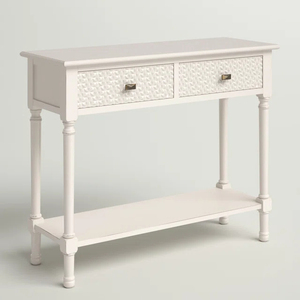 2024 Naturel <b>White</b> Distressed Wood Console <b>Table</b> Decorative Home Best Quality Handcrafted Wooden Furniture Manufacture in India - Product Image 3