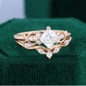 แหวนเพชรแบบตัดสำหรับเจ้าหญิงตามสั่งเครื่องประดับชั้นดีแหวนหมั้นแต่งงานชุบทองกุหลาบสำหรับเป็นของขวัญ - Product Image 2
