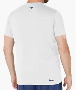 เสื้อยืดสำหรับผู้ชายทรงพอดีตัวแห้งเร็วทำจากโพลีเอสเตอร์สีขาวพิมพ์ลาย100แบบเรียบ100% พิมพ์ซับลิเมชัน - Product Image 2
