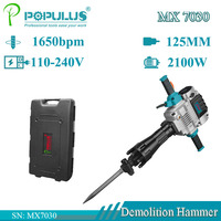 IPOPULUS 2100W démolition Jack marteau 125mm filaire électrique robuste béton trottoir avec étui de transport ciseau plat