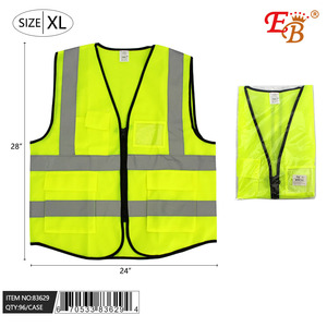 XL Size <b>Yellow</b> Safety Vest LED Flash Breathable Quick Dry <b>Waterproof</b> Cotton Polyester <b>Jacket</b> Customizable Logo 96PCS/CS - Product Image 1