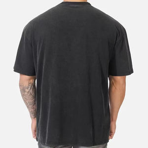 เสื้อยืดผู้ชายไซส์ใหญ่แบบถัก ขายส่ง รับทำโลโก้ ผ้าฝ้าย 100% แห้งเร็ว ระบายอากาศดี แขนสั้น ทรงหลวม ไหล่ตก พิมพ์ลาย - Product Image 3