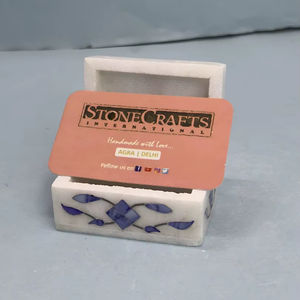 Boîte à bijoux en marbre bleu | Stockage élégant pour bagues, boucles d'oreilles et accessoires | Cadeau décoratif en gros pour les femmes - Product Image 2