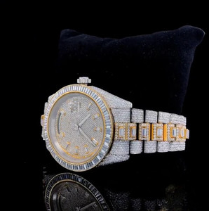 Lujo Iced Out Moissanite Diamantes Reloj Acero inoxidable Reloj automático Totalmente Iced Out Reloj Hip Hop Reloj Precio al por mayor - Product Image 6