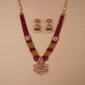 Derniers ensembles de bijoux de mode de qualité d'exportation en ligne pendentif perle classique plaqué or mat antique - Product Image 1