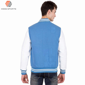 Customizable Reversible Windproof Quick-Dry Breathable Wool/Polyester Blend <b>Long</b> Sleeve Varsity <b>Jacket</b> for <b>Men</b> with Wool Lining - Product Image 2