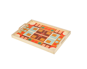Bandeja de Servicio Decorativa de Madera de Lujo Personalizada con Asas, Rectangular, para Mesa de Centro o Desayuno, con Acabado Pulido - Product Image 3