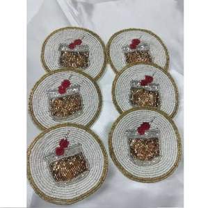 Sous-verre perlé de qualité supérieure pour la décoration intérieure fête et mariage nouveau Design ardoise de haute qualité et tapis de verre/Pad Logo utilisation dans la cuisine - Product Image 5