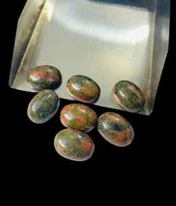 Cabochon en jaspe naturel unakite 20 pièces Pierres précieuses en vrac Cabochon unakite poli 8x10mm à 15x35mm - Product Image 2