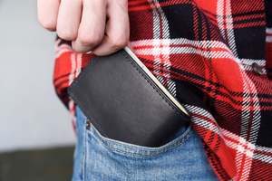 ใหม่ล่าสุดกระเป๋าสตางค์หนังนกกระจอกเทศสีน้ำตาลแบบสั้นสำหรับผู้ชายกระเป๋าสตางค์แบบพับได้ทำด้วยมือสไตล์วินเทจ LBW-0192แบบพกพา - Product Image 2