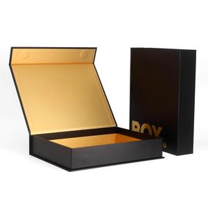 Hộp quà giấy cứng cao cấp, màu đen, có logo tùy chỉnh, đóng từ tính, có thể tái chế, gấp được, làm từ bìa cứng chắc chắn, có nắp đóng từ tính - Product Image 5