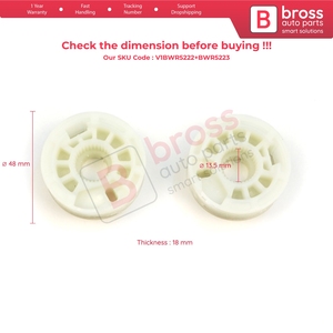 V1BWR5222+BWR5223 Window Regulator Repair <b>Cable</b> Roll <b>Gear</b> Reel Wheel Pulley Rear Left Right Door for Ceed Cee'd MK2 JD 2012-2018 - Product Image 5