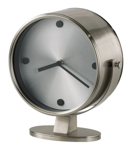 Simple Metal Table <b>Clock</b> with Chrome Dome and Easy-to-Read Numerals - Product Image 1
