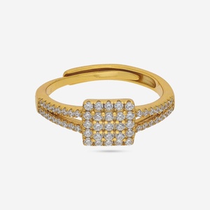 Bague en argent 92,5 micro-pavée, tendance, plaquée or blanc et or rose rhodié, sertie griffes, forme chiffre, idéale pour un cadeau - Product Image 3