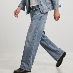 Jeans de travail surdimensionnés pour hommes, pantalons à jambes larges, mode, fournisseur en gros OEM ODM - Product Image 3