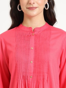 Top regular de color melocotón para mujer, ropa de oficina floral de encaje de ganchillo, Camisa de algodón para mujer, Top modesto abierto frontal de verano - Product Image 3