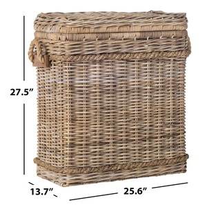 Rattan floor-standing <b>basket</b> with <b>rope</b> handles Handmade <b>Storage</b> <b>Basket</b> Wholesale eco-friendly Made in Viet Nam - Product Image 3