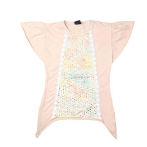 Camiseta de corte A para niñas - Beige - Product Image 1