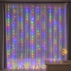 Guirlandes lumineuses LED pour rideaux, lumières féériques blanches pour décoration intérieure, 5000K lumière du jour, alimentation AC, commande par bouton - Product Image 3