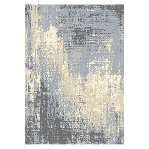 Tapis de salon en chenille gris argenté à motif design imprimé numériquement, lavable en machine, antidérapant - RUGS DEPOT LXDP-0818 (vente en gros) - Product Image 1