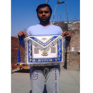 Ensemble de Regalia de Grande Loge Maçonnique, ensemble complet de tablier et de collier pour Grand Rang, en peau d'agneau, broderie à la main de qualité - Product Image 4