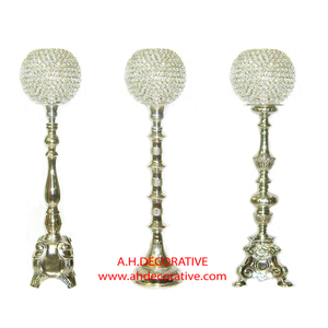 Bougeoir en métal et cristal pour décoration de mariage Bougeoir décoratif fait main de haute qualité pour fête avec cristal votif - Product Image 4