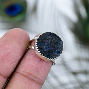 Sólido 925 joyería de plata esterlina Natural Multi fuego labradorita piedra preciosa anillo hecho a mano 925 sello anillo de plata esterlina joyería - Product Image 3