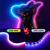 Светодиодная лента DC5V FCOB RGB IC XGB1338 WS2812B 5мм 160 светодиодов/м, медная, с индивидуальной адресацией, цифровая COB LED лента / Wi-Fi
