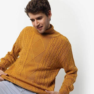Pull pour hommes Pull chaud d'hiver à manches longues en tricot Pull en tricot de couleur unie Pull décontracté en coton respirant pour hommes - Product Image 3