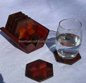 Posavasos de madera hecho a mano, duradero y elegante, perfecto para proteger superficies del anillo de bebidas, Ideal para el hogar, la Oficina y el exterior - Product Image 2