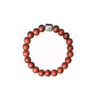 Pulsera jaspe rojo Buda cuentas de cristal pulsera de piedra cristal piedra preciosa joyería de moda hombres y mujeres regalo energía meditación - Product Image 3