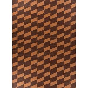 พรมไหมทอมือลายเรขาคณิตสีน้ำตาลเบจคลาสสิก รุ่น Indusbar สำหรับห้องนั่งเล่น-รุ่น ADPS-13001 - Product Image 1