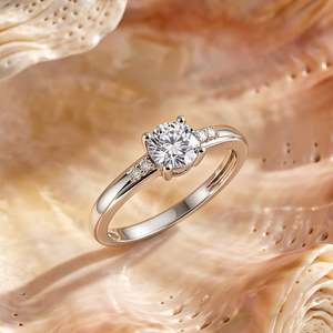 Jeulia Gold Plated Sterling <b>Silver</b> Bypass Engagement <b>Ring</b> with Claw <b>Set</b> Gemstone - Product Image 3